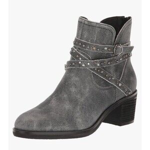 Lucky Brand sz 5M LK-Callam Charcoal Grain Brush off Woman's Boot Bootie Grey